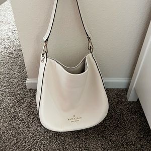 White Kate Spade Bucket Bag Leather